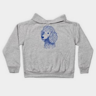 Poodle (Light Blue and Blue) Kids Hoodie